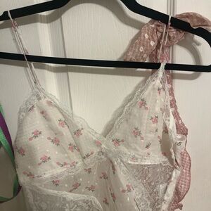 For Love And Lemons Pink Floral Lace Chemise